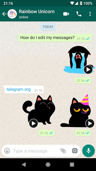 WASticker Cats Animated meme - Image screenshot of android app