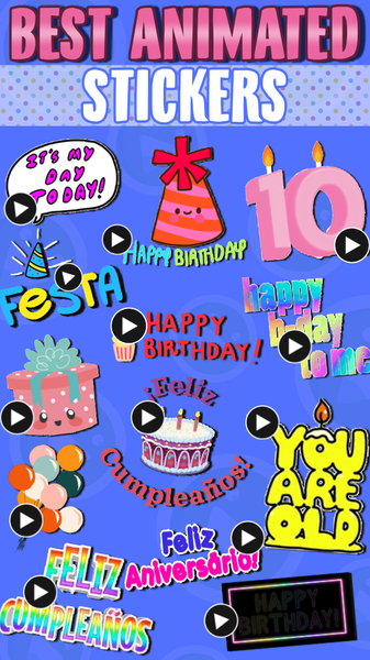 Animated Birthday WASticker - Image screenshot of android app
