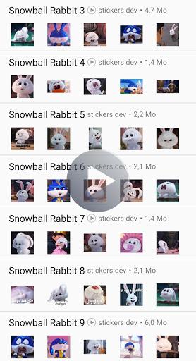Snowball Rabbit Stickers Animated WAStickerApps – استیکر واتساپ خرگوش - Image screenshot of android app
