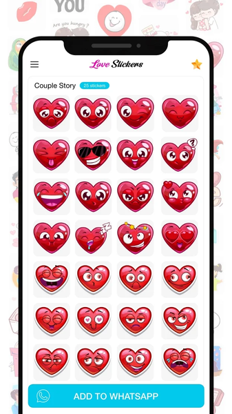 Love Stickers for Whatsapp - عکس برنامه موبایلی اندروید
