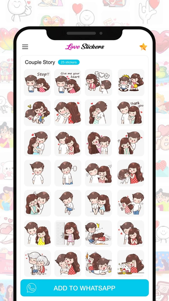 Love Stickers for Whatsapp - عکس برنامه موبایلی اندروید