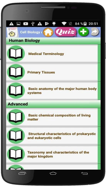 Cell Biology course - Image screenshot of android app