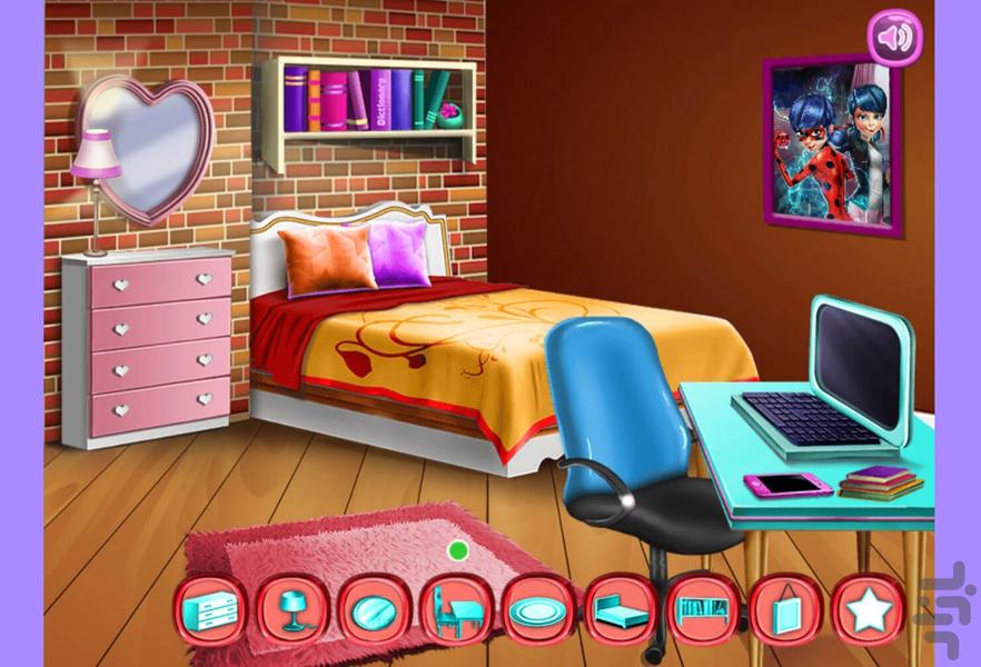 بازی دخترانه اتاق خواب دختر کفشدوزکی - عکس بازی موبایلی اندروید