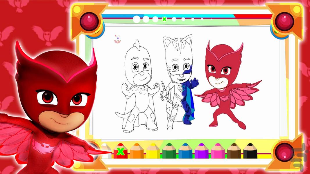 Pj Masks drawing office game - Gameplay image of android game