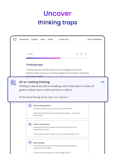 Unstuck: CBT Therapy Journal - عکس برنامه موبایلی اندروید
