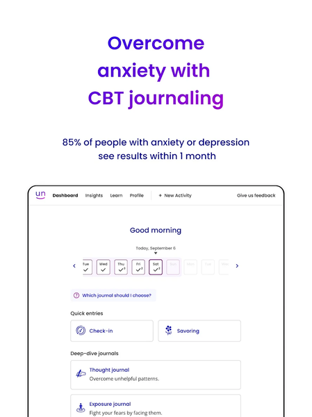 Unstuck: CBT Therapy Journal - عکس برنامه موبایلی اندروید