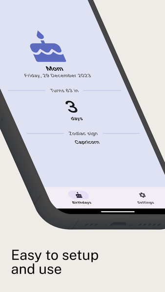 Birthday Reminder Widget - عکس برنامه موبایلی اندروید