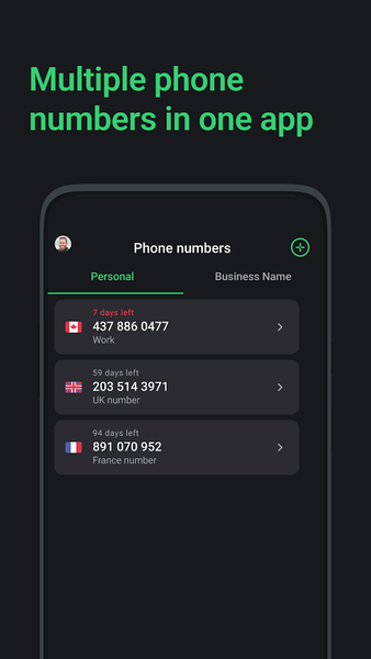 Call.com virtual phone numbers - عکس برنامه موبایلی اندروید