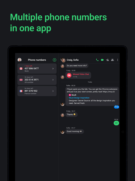 Call.com: ۲nd Phone Number App - عکس برنامه موبایلی اندروید