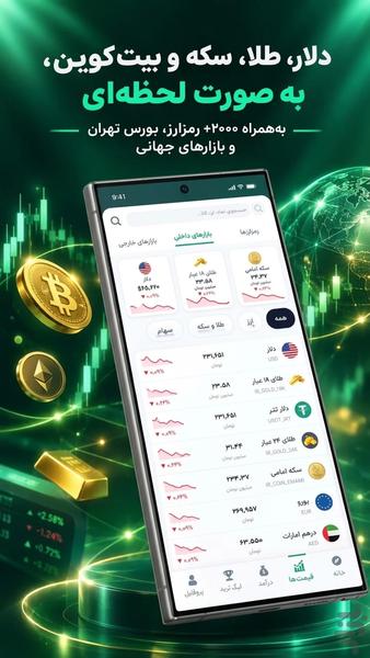کوینگرام: ترید و درآمد بیتکوین - عکس برنامه موبایلی اندروید