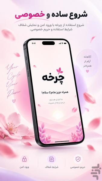 چرخه | تقویم پریود و قاعدگی - عکس برنامه موبایلی اندروید