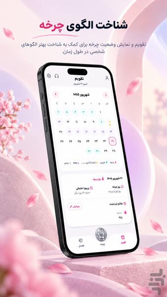 چرخه | تقویم پریود و قاعدگی - عکس برنامه موبایلی اندروید