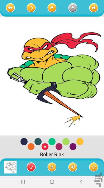 بازی رنگ امیزی لاک پشت های نینجا - Gameplay image of android game