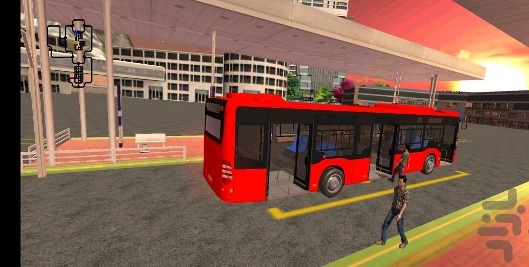 رانندگی اتوبوس+بازی شبیه سازی اتوبوس - Gameplay image of android game