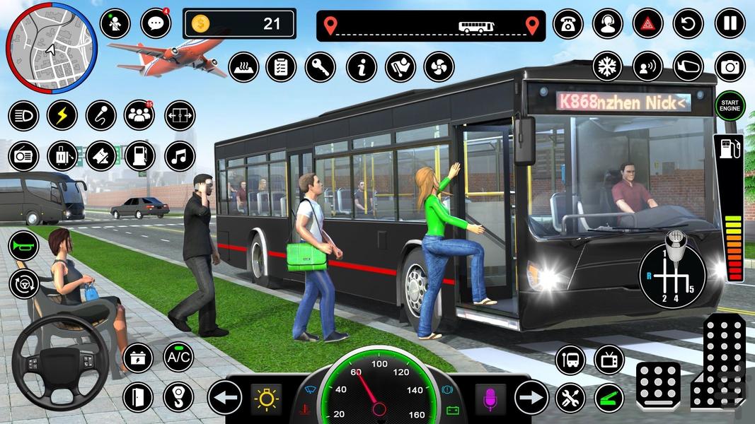 رانندگی اتوبوس+بازی شبیه سازی اتوبوس - Gameplay image of android game