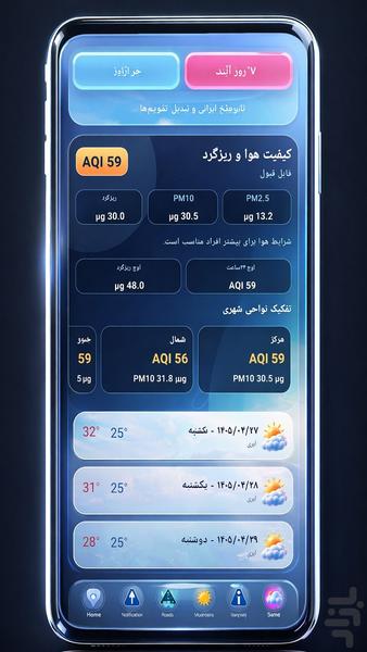 هواشناسی آسمانا - Image screenshot of android app