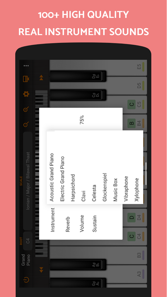 Grand Piano and Keyboard - عکس برنامه موبایلی اندروید