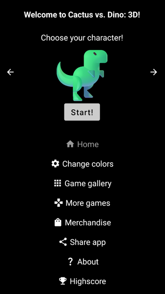 Cactus vs. Dino: 3D - Jump - Gameplay image of android game