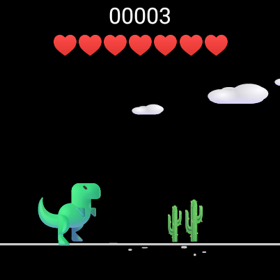 Cactus vs. Dino: 3D - Jump - Gameplay image of android game