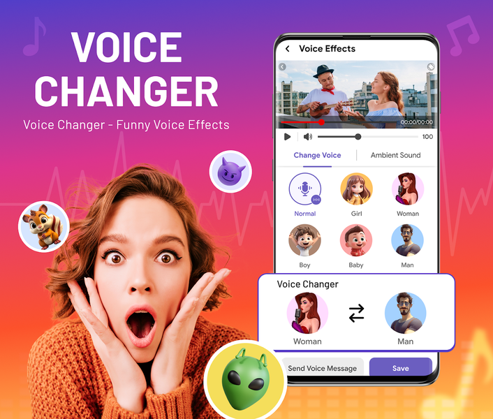 Voice Changer: Voice Effects - عکس برنامه موبایلی اندروید