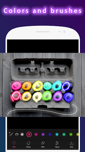Neon Effect Brush : draw glow - عکس برنامه موبایلی اندروید