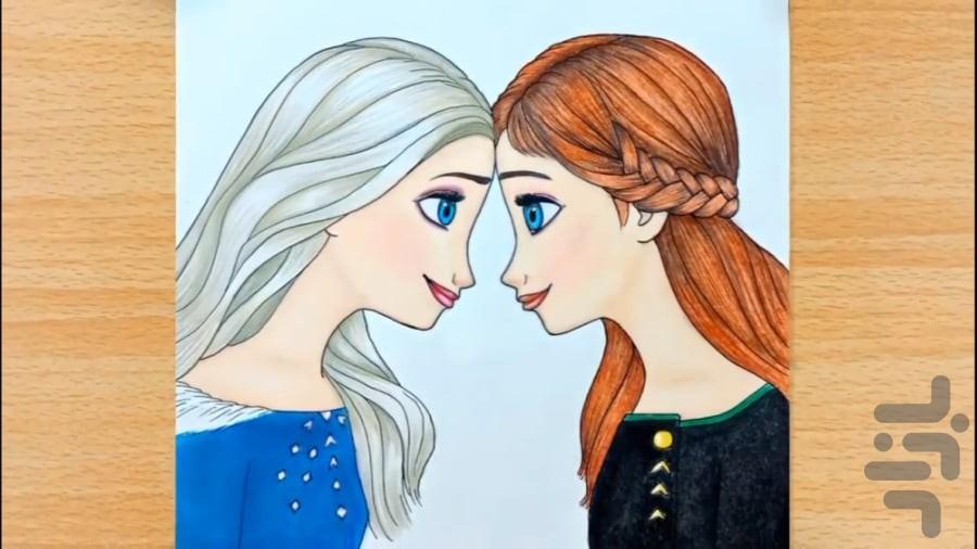 کارتون آموزش نقاشی السا آنا - Image screenshot of android app