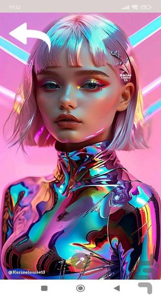 تصویر زمینه دخترانه نئونی - Gameplay image of android game