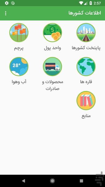 اطلس - اطلاعات کشورها - عکس برنامه موبایلی اندروید