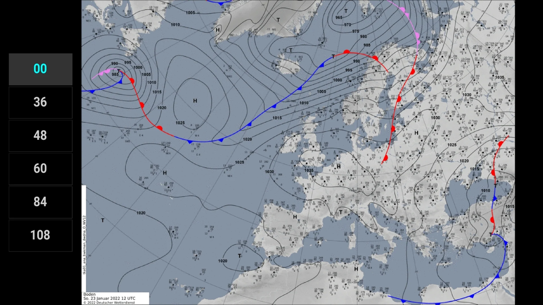 PG Surface Pressure Charts EU - عکس برنامه موبایلی اندروید