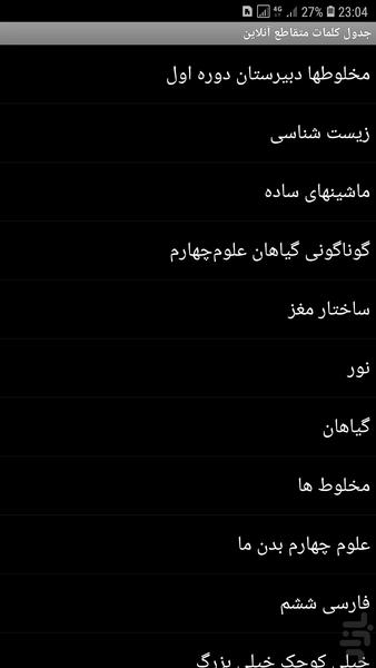 جدول کلمات متقاطع آنلاین - عکس برنامه موبایلی اندروید