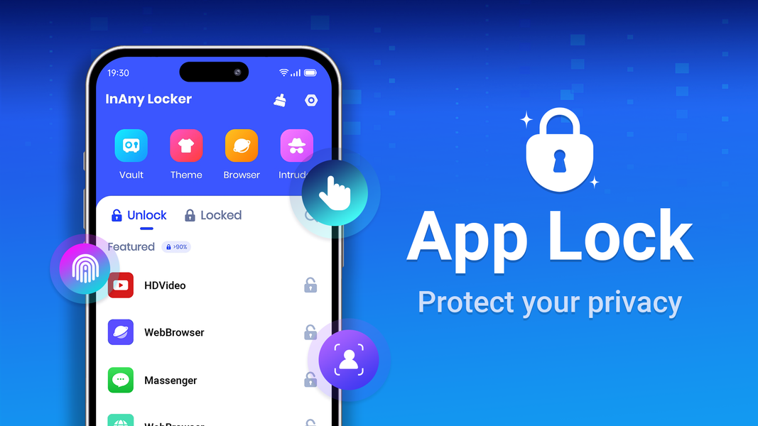 App Lock: Fingerprint,Password - عکس برنامه موبایلی اندروید