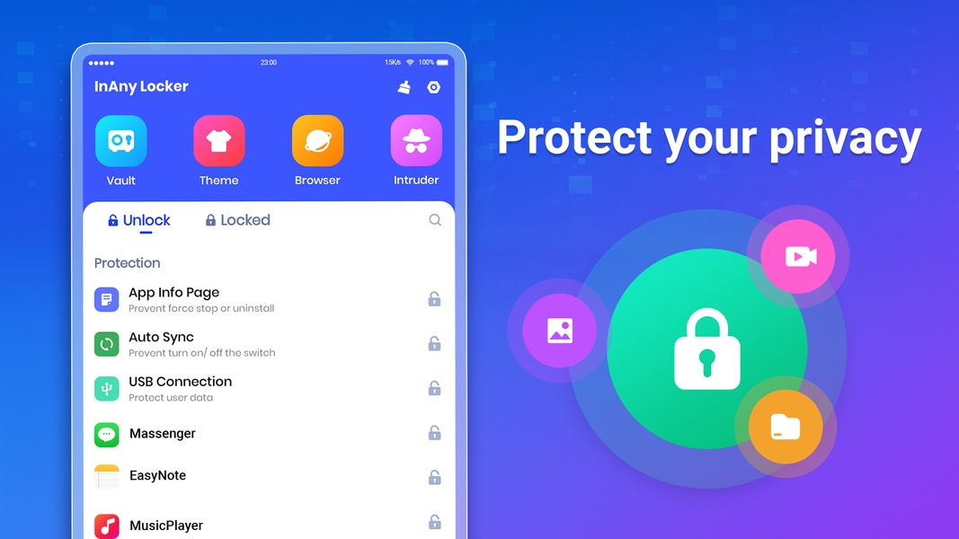 App Lock: Fingerprint,Password - عکس برنامه موبایلی اندروید