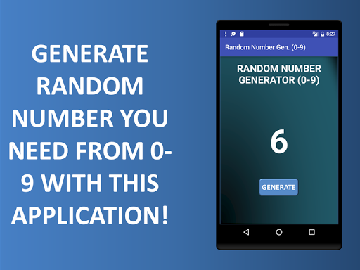 Random Number Generator (0-9) - Image screenshot of android app