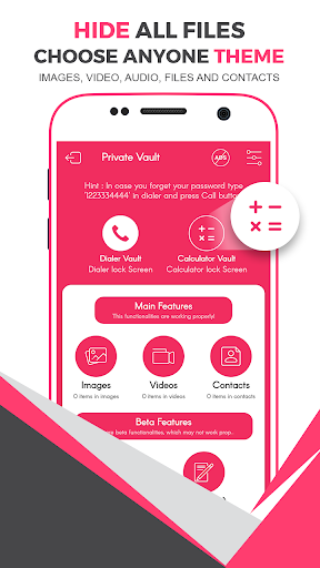 Dialer + Calc Vault - Hide Photo, Video & Contact - عکس برنامه موبایلی اندروید