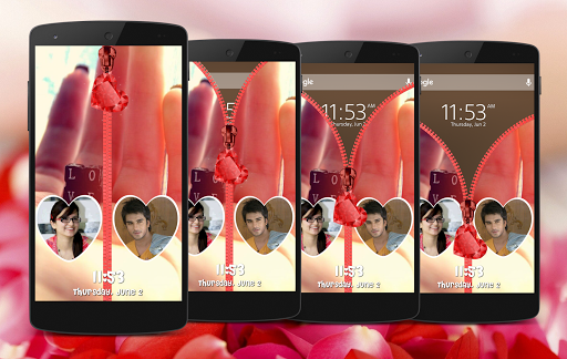 Romantic Zipper Lock Screen - Image screenshot of android app