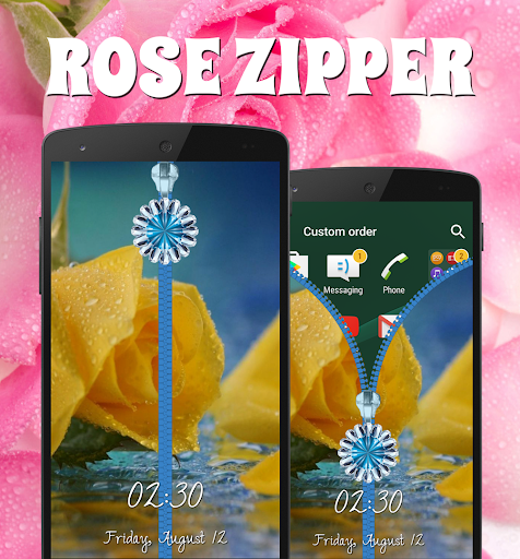 Rose Zipper Lock Screen - عکس برنامه موبایلی اندروید