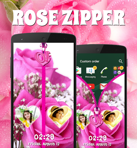 Rose Zipper Lock Screen - عکس برنامه موبایلی اندروید