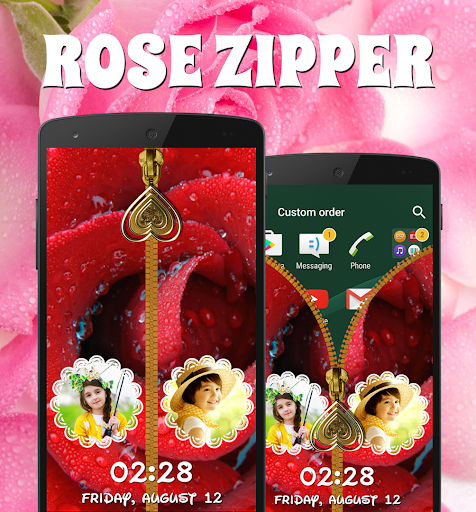 Rose Zipper Lock Screen - Image screenshot of android app