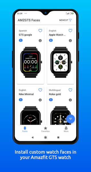 Amazfit GTS watchfaces - AMZGT - عکس برنامه موبایلی اندروید