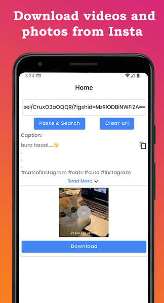 Insta video & photo downloader - Image screenshot of android app