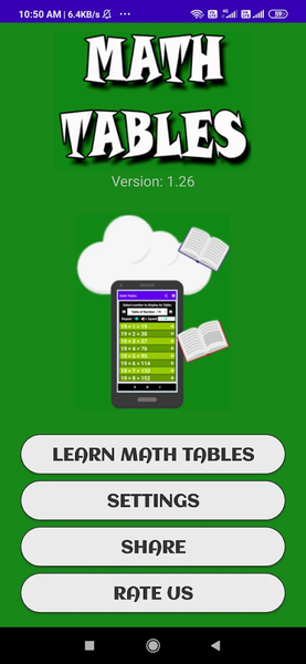 Math Tables - from 0 to 100 - Image screenshot of android app