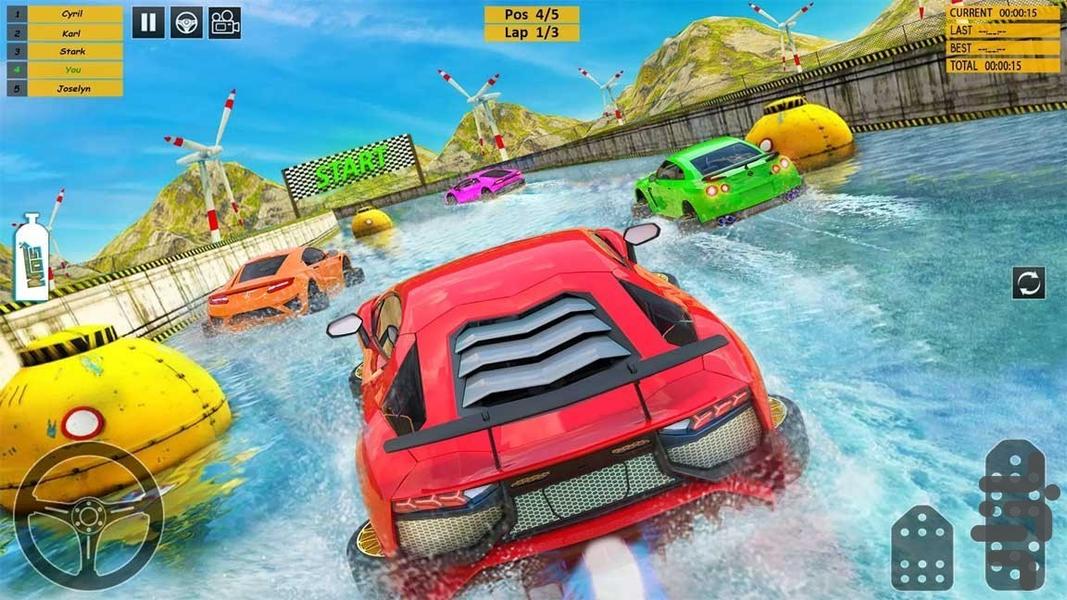 ماشین بازی روی آب - Gameplay image of android game