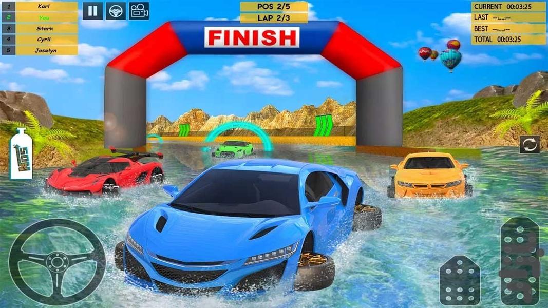ماشین بازی روی آب - Gameplay image of android game