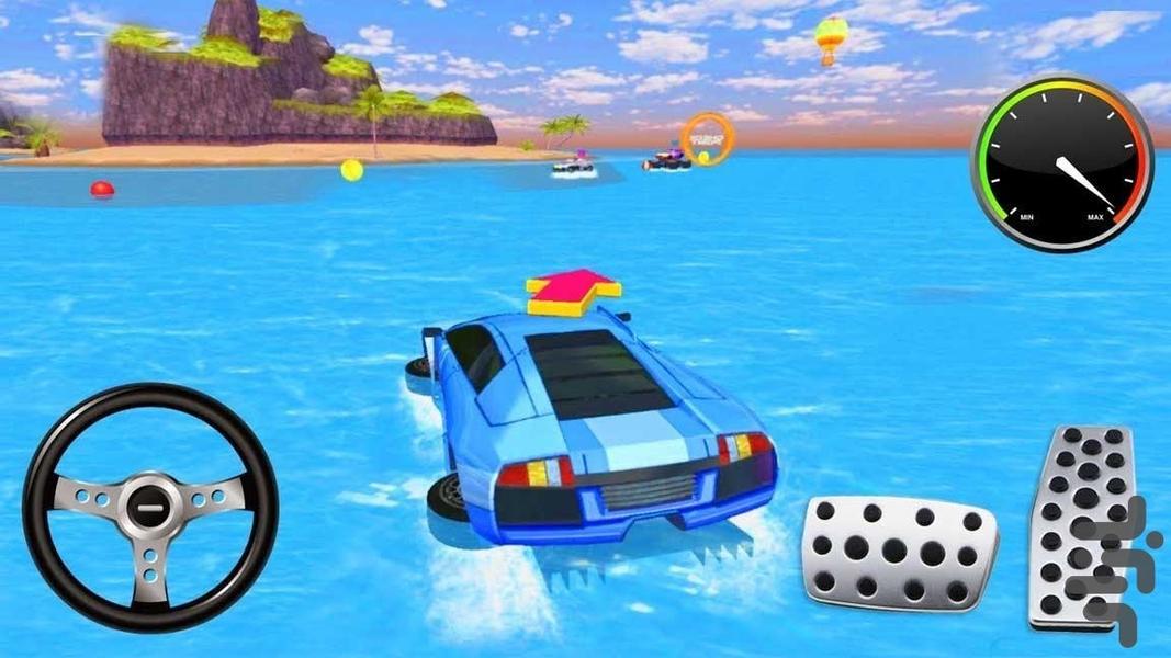 ماشین بازی روی آب - Gameplay image of android game