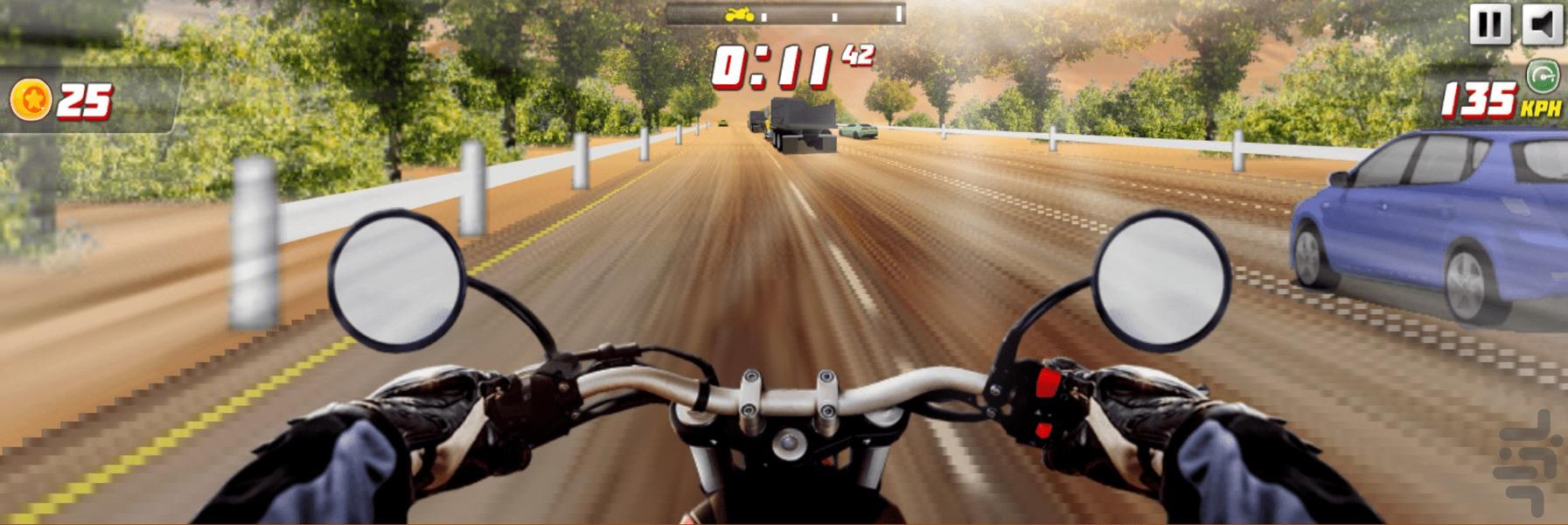 بازی موتورسواری در بزرگراه - Gameplay image of android game