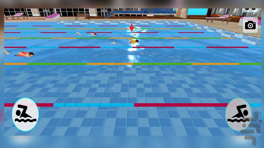 بازی مسابقات شنا - Gameplay image of android game