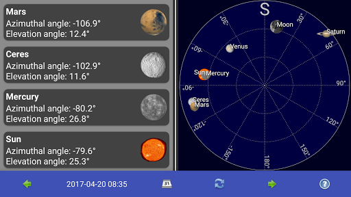 Sun, moon and planets - Image screenshot of android app