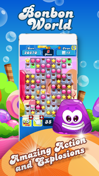 Bonbon World - Candy Jelly Puz - عکس بازی موبایلی اندروید