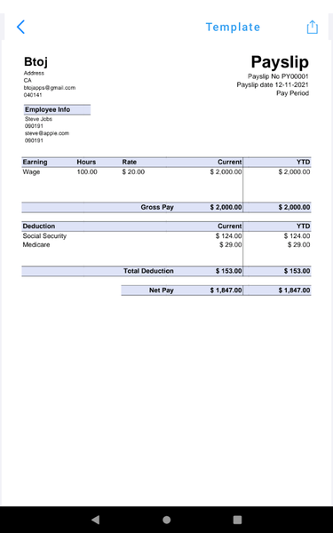 Payslip Maker - عکس برنامه موبایلی اندروید