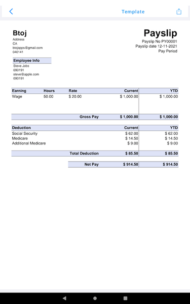 Payslip Maker - عکس برنامه موبایلی اندروید